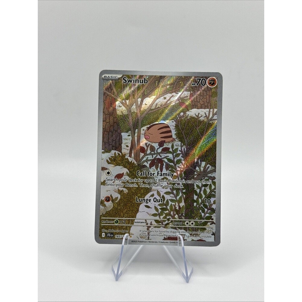 SWINUB Journey Together Illustration Art Rare Holo Pokemon Card 165/159 NM/M